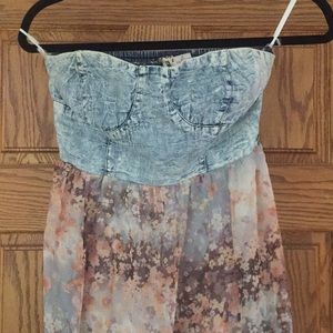 Floral/Jean maxi dress